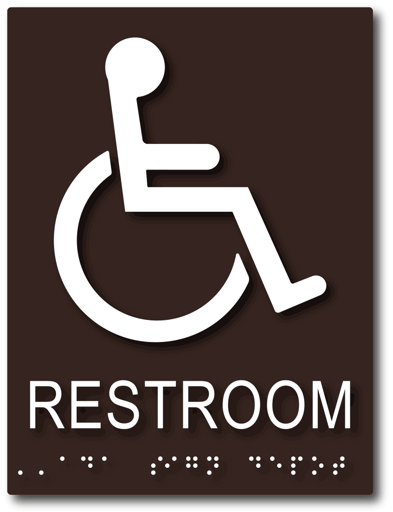Handicap-Accessible Logo - Wheelchair Accessible Restroom Sign with Handicap Symbol and Braille ...