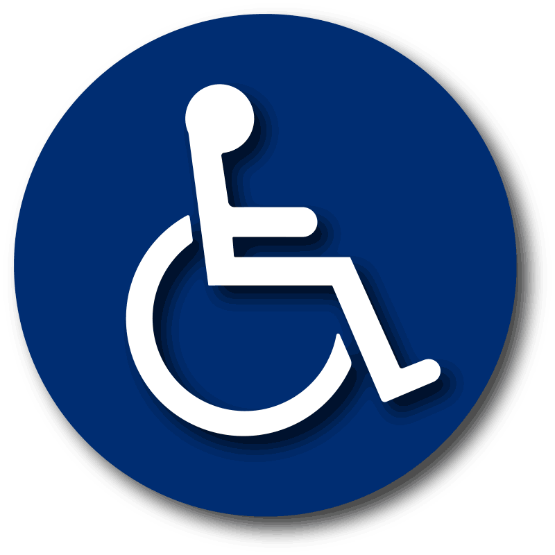 Handicap-Accessible Logo - Symbol of Wheelchair Accessibility for Restaurant Tables – ADA Sign ...