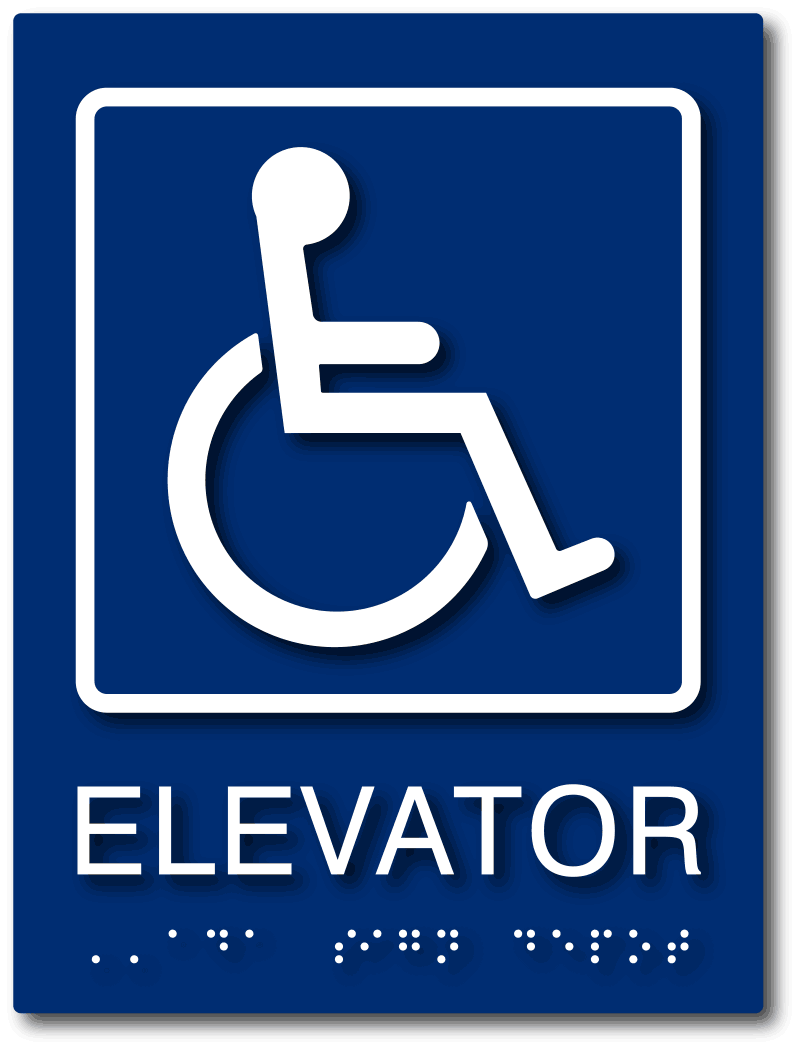 Handicap-Accessible Logo - Wheelchair Accessible Symbol Elevator ADA Signs
