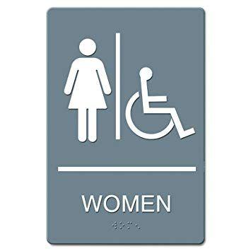 Handicap-Accessible Logo - ADA Sign, Women Restroom Wheelchair Accessible Symbol: Amazon.co.uk ...