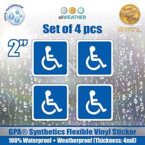 Handicap-Accessible Logo - Set of 4 pcs Handicap Accessible 2 Sticker Logo Disabled Car