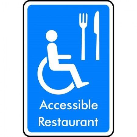 Handicap-Accessible Logo - Knife And Fork Symbol And Wheelchair Accessible Restaurant Sign