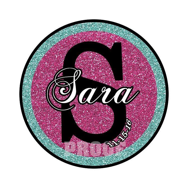 Fuschia Logo - Hot Pink and Turquoise Blue Bat Mitzvah Logo with Monogram Name and ...