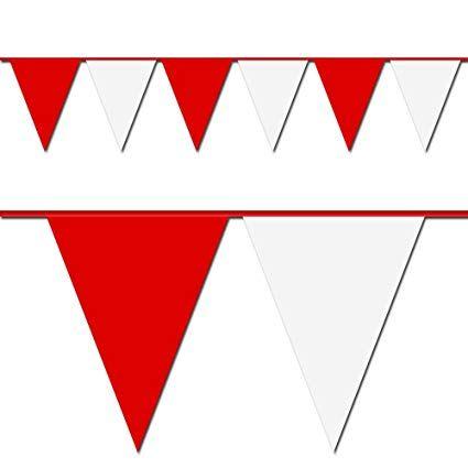 Red and White Triangle Logo - Red and White Triangle Pennant Flag 100 Ft.: Toys & Games