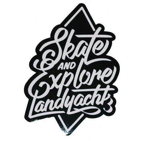 Landyachtz Logo - Buy Landyachtz Skate And Explore Sticker Black at the longboard shop