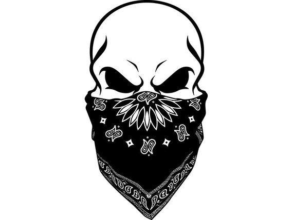 Mobster Logo - Gangster Skull 2 Gun Shoot Thug Fight Kill Bandanna Mask