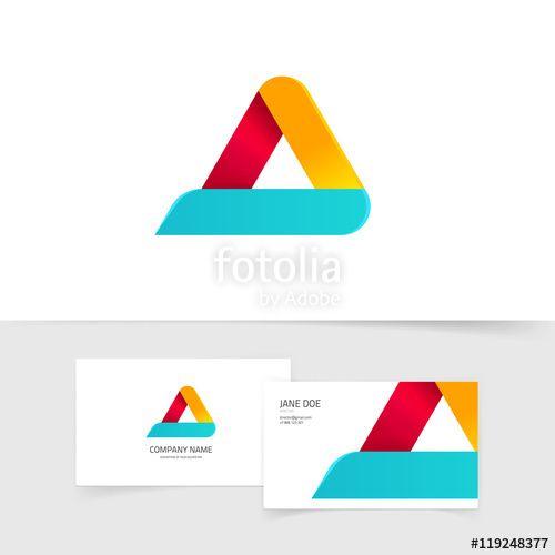 Orange White Triangle Logo - Colorful triangle logo with rounded corners vector isolated on white ...