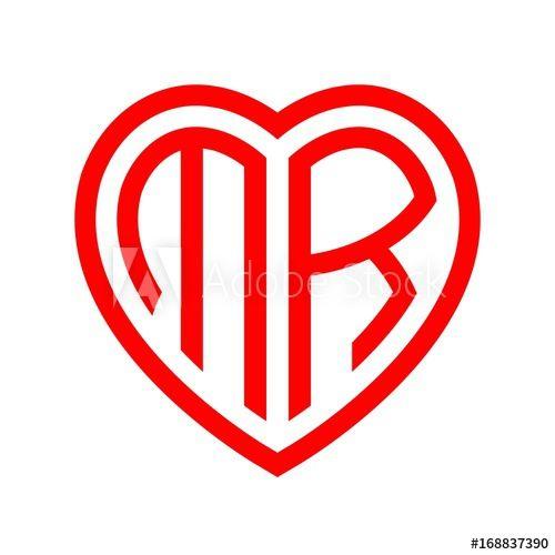 Adobe.com Logo - initial letters logo mr red monogram heart love shape - Buy this ...