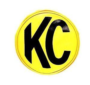 KC Logo - KC Hilites 5101 6in Vinyl Cover- Round Yellow W Black KC Logo- Soft