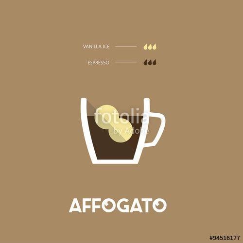 Affogato Logo - Affogato - coffee type – flat design 