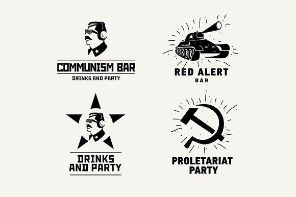 Comunist Logo - Stickers set of the communist logos ~ Logo Templates ~ Creative Market