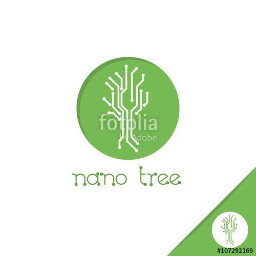 Nanotechnology Logo - Nano tree logo. Nanotechnology logo design template.