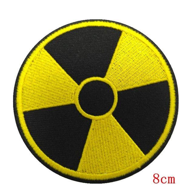 Nuclear Logo - Round radioactive nuclear logo embroidery iron on patch badge ...