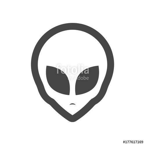 Extraterrestrial Logo - Alien head icon, Extraterrestrial alien face Stock image