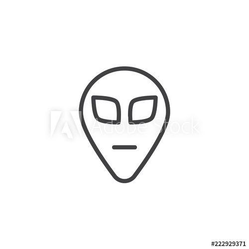 Extraterrestrial Logo - Extraterrestrial alien face outline icon. linear style sign for ...