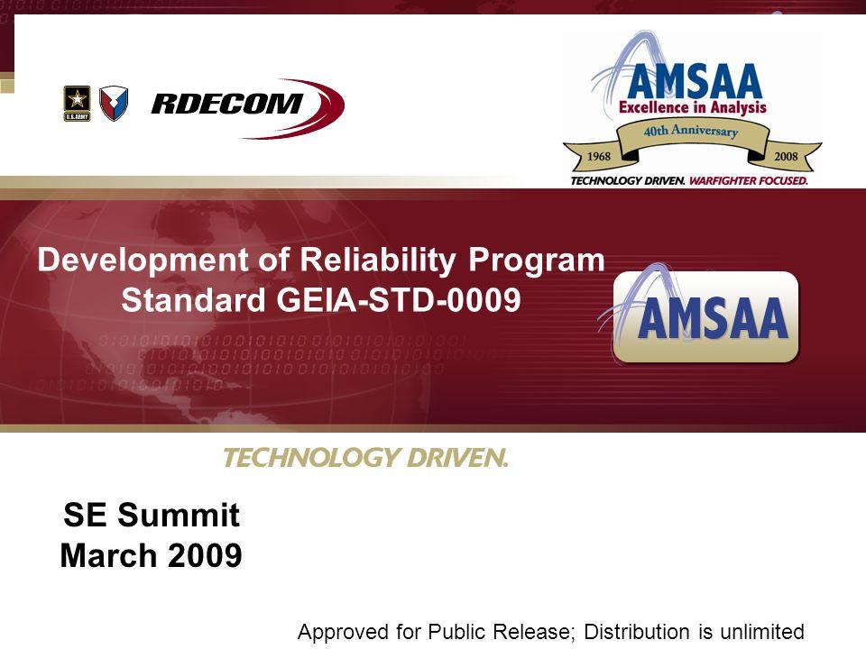 AMSAA Logo - U Development of Reliability Program Standard GEIA-STD-0009 SE ...