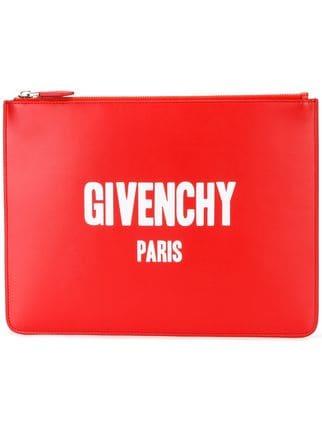Givency Logo - Givenchy Logo Print Pouch
