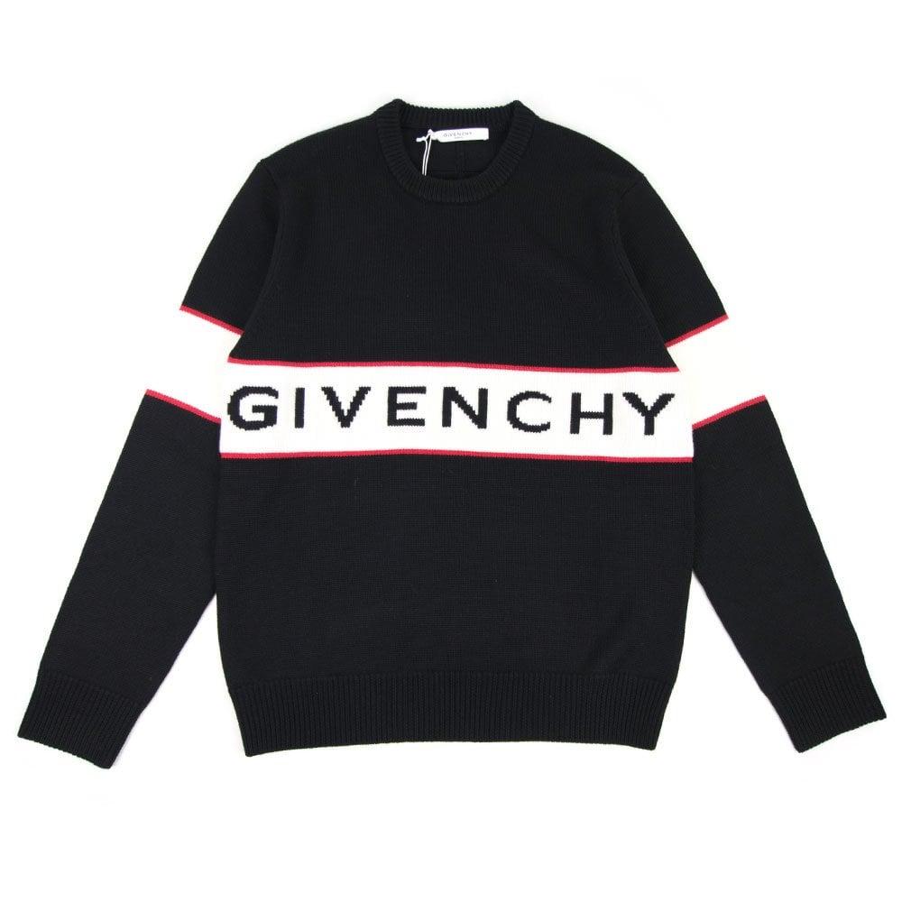 Givency Logo - Givenchy Logo Knitted Sweater Black