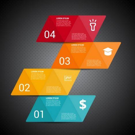 Parallelogram Logo - Infographic design with colorful parallelograms vectors stock