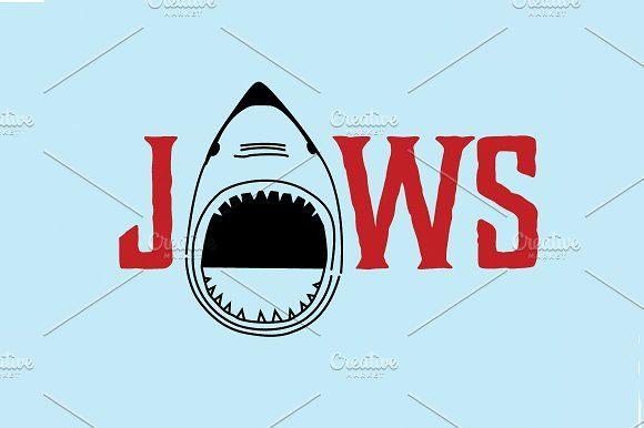 Jaws Logo - Jaws Shark Logo Drawing Vector Icon Creative Market