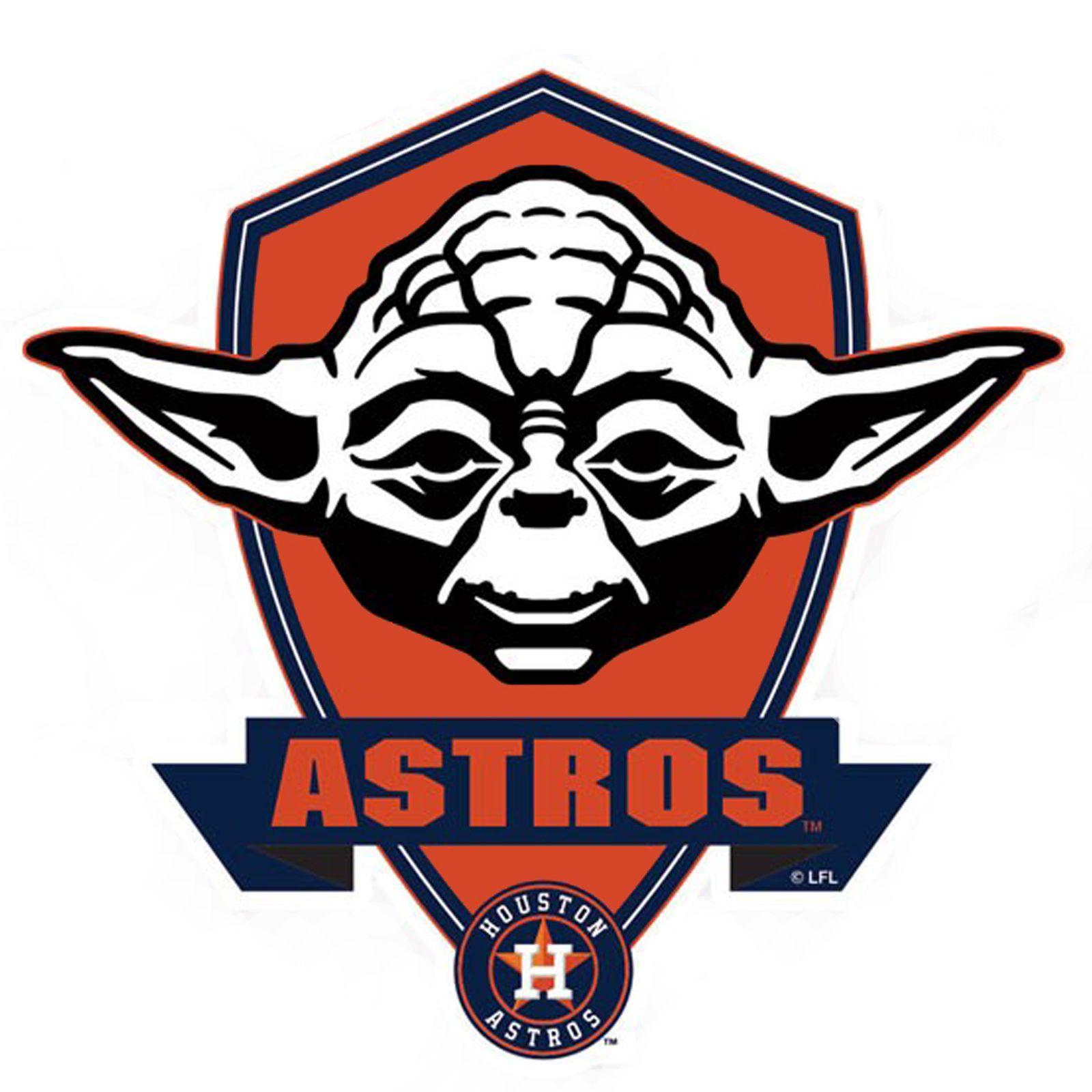 Yoda Logo - Houston Astros Star Wars Yoda MLB Baseball Logo Perfect Cut Sticker