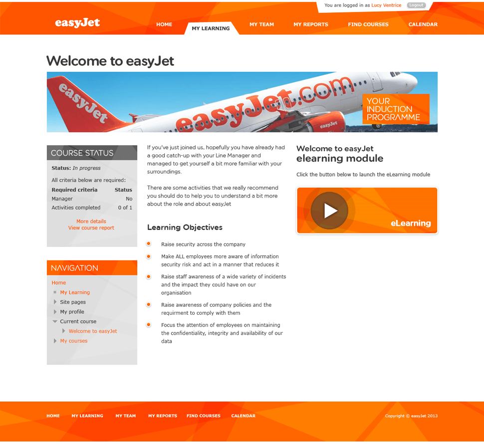easyJet Logo - A blended onboarding and induction programme for easyJet | Kineo