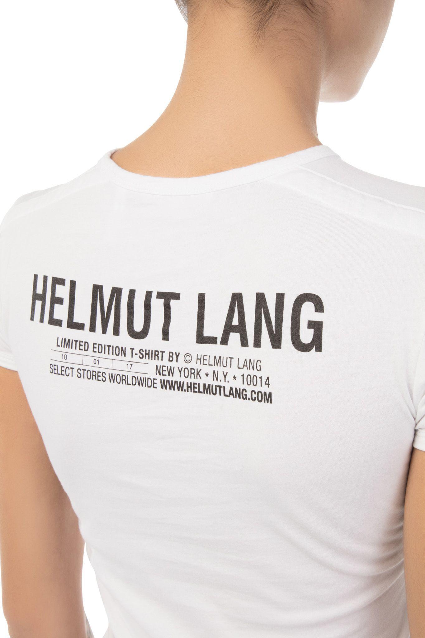 Lang Logo - ADRIANAONLINE.COM | Helmut Lang - Logo Baby White T-Shirt