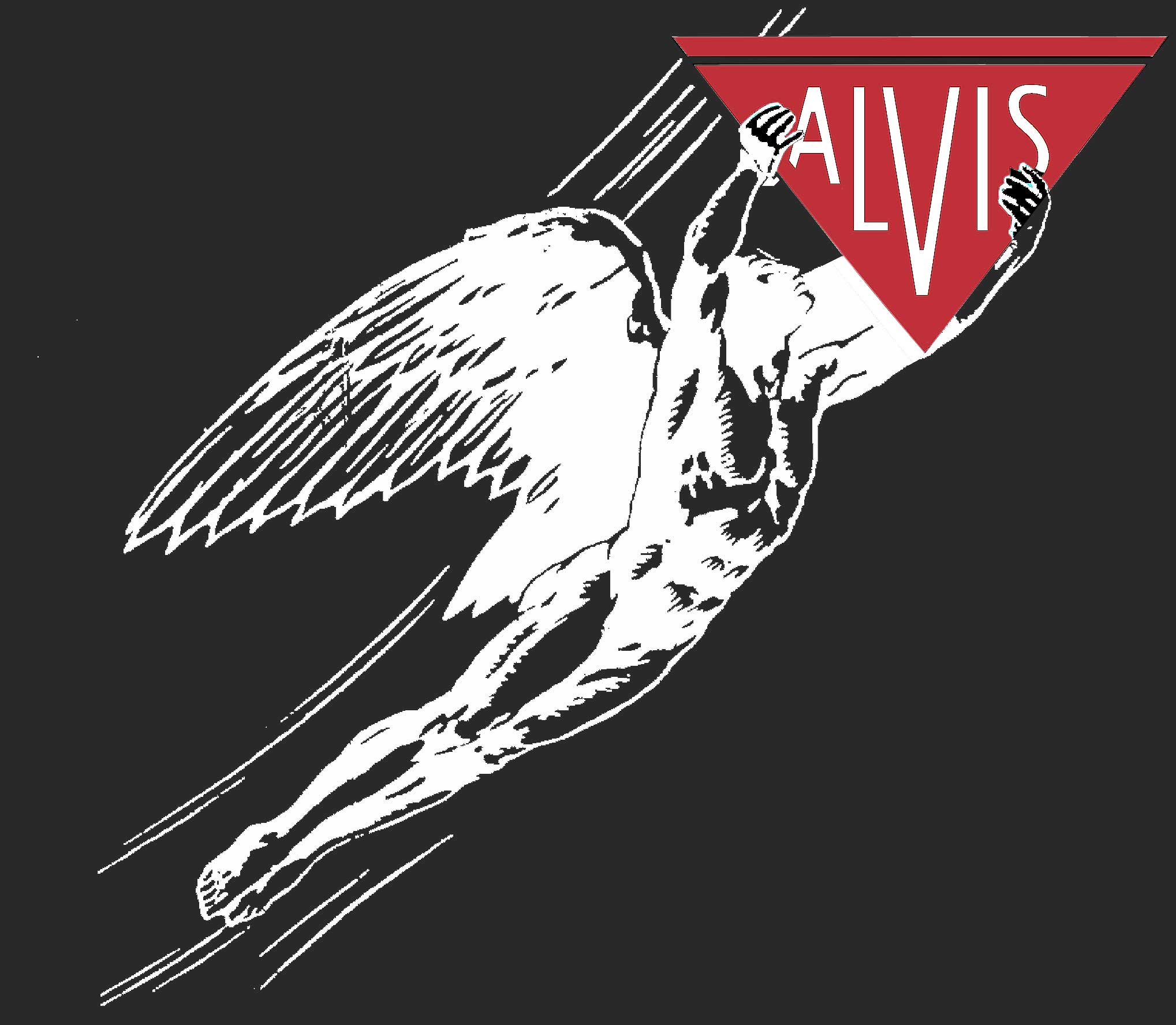 White Red Triangle Company Logo - Alvis Cars - Red Triangle - Alvis Parts, Restoration and Car Sales