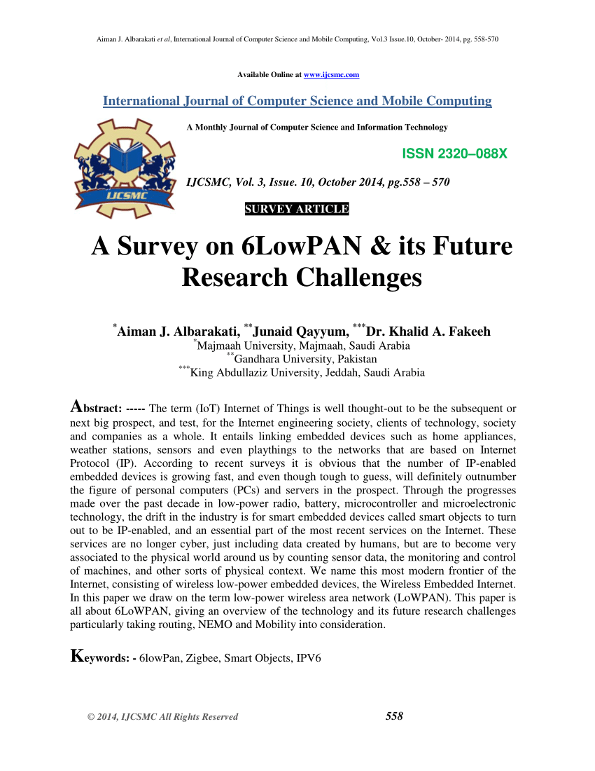6LoWPAN Logo - PDF) A Survey on 6LowPAN & its Future Research Challenges