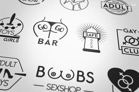 Adult Logo - Sexy Adult XXX Badges Logos ~ Logo Templates ~ Creative Market