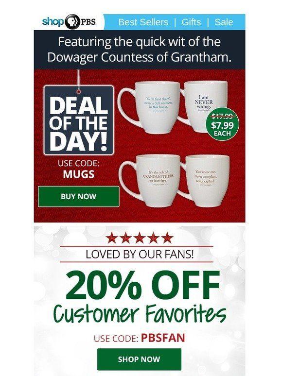 Shoppbs.org Logo - ShopPBS.org: Downton Abbey Mugs - $7.99! Today Only!