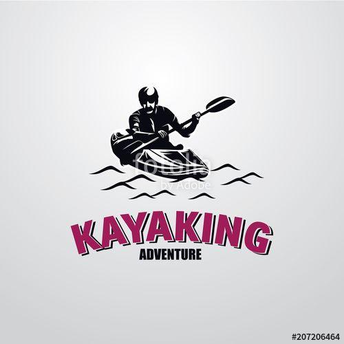 Kayaking Logo - Canoe or Kayaking Logo Designs Template Stock image and royalty
