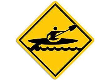 Kayaking Logo - American Vinyl Caution Sign Kayaking (Kayak Logo) Sticker: Amazon.co ...