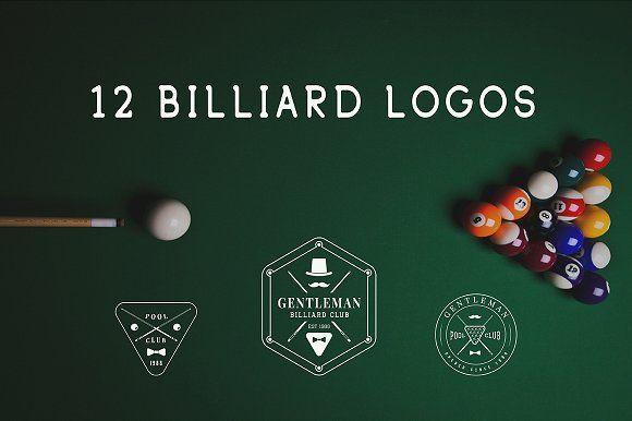 Billaerd Logo - Set of vintage billiard logos Logo Templates Creative Market