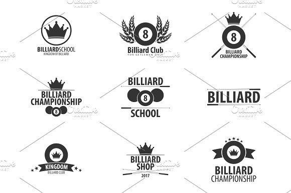 Billaerd Logo - Billiard logos Logo Templates Creative Market