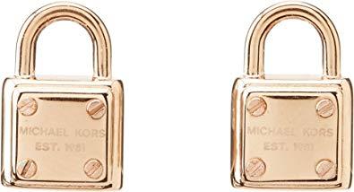 Padlock Logo - Amazon.com: Michael Kors Women's Padlock Logo Stud Earring Rose Gold ...