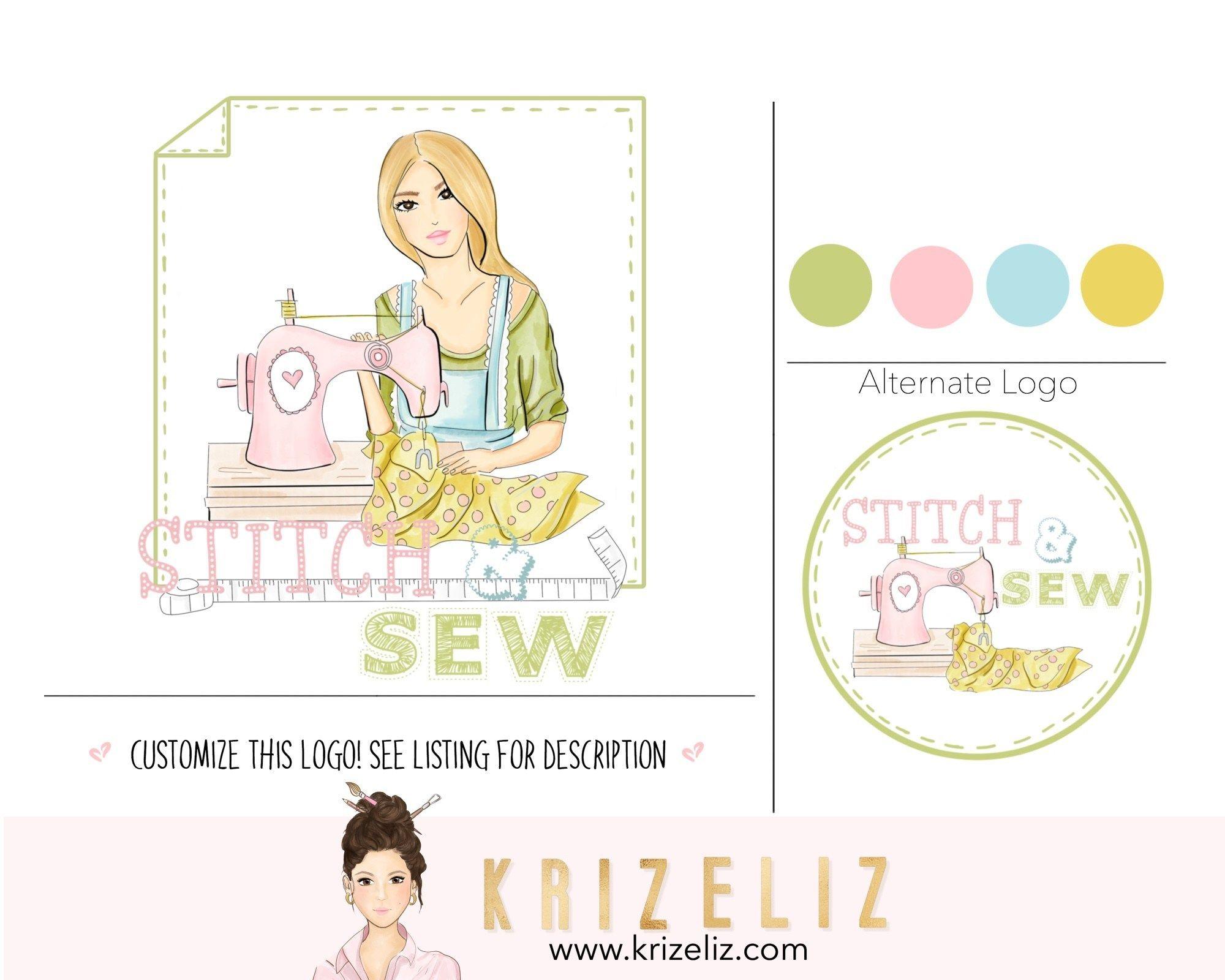 Dressmaker Logo - Chic feminine sewing logo design