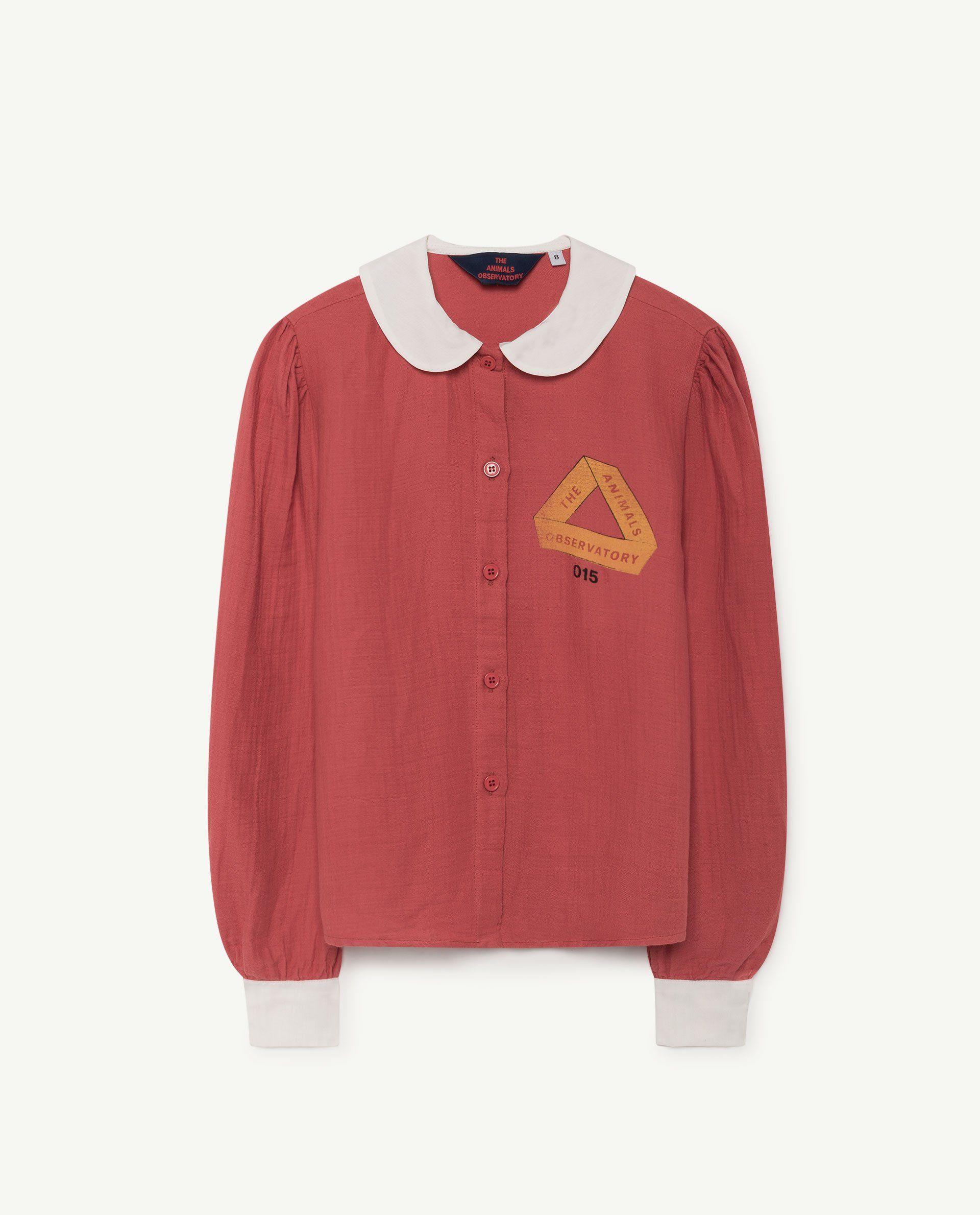 Red in Red Triangle Kangaroo Logo - THE ANIMALS OBSERVATORY KANGAROO KIDS SHIRT / RED TRIANGLE - Milk + Bots