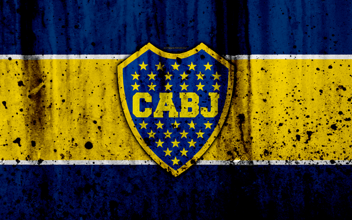 Cabj Logo - Download wallpapers 4k, FC Boca Juniors, grunge, Superliga, soccer ...