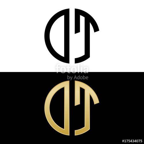 OT Logo - ot initial logo circle shape vector black and gold