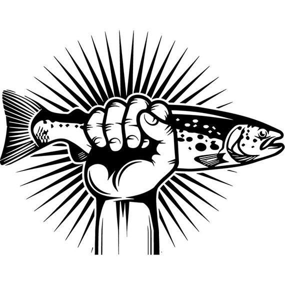 Trout Logo - Trout Logo 3 Hand Holding Fish Fly Fisherman Fishing