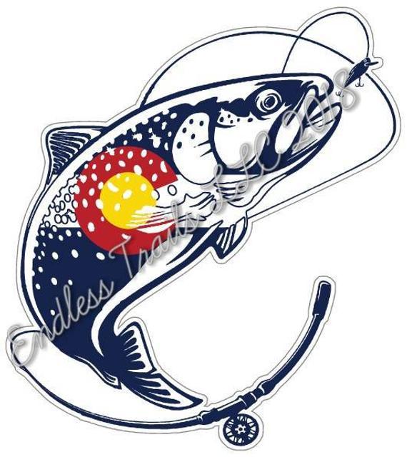 Trout Logo - Colorado logo trout fly fishing | Etsy