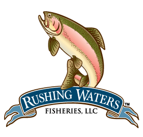 Trout Logo - Rushing Waters Logo Waters Fisheries