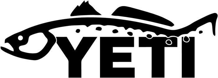 Trout Logo - YETI Trout Fishing Vinyl Decal Sticker Style 2