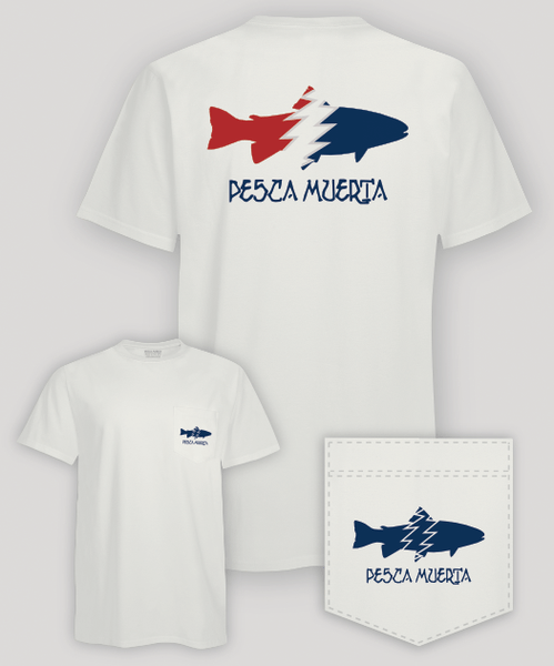 Trout Logo - Short Sleeve Pocket T-Shirt - Pesca Muerta Trout Logo
