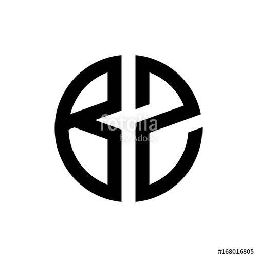 Bz Logo - initial letters logo bz black monogram circle round shape vector