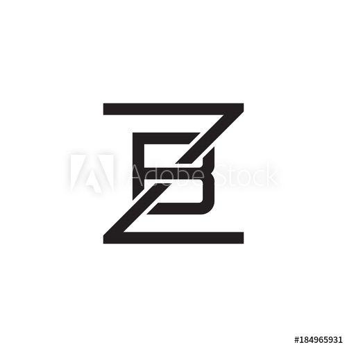Bz Logo - Initial letter Z and B, ZB, BZ, overlapping B inside Z, line art
