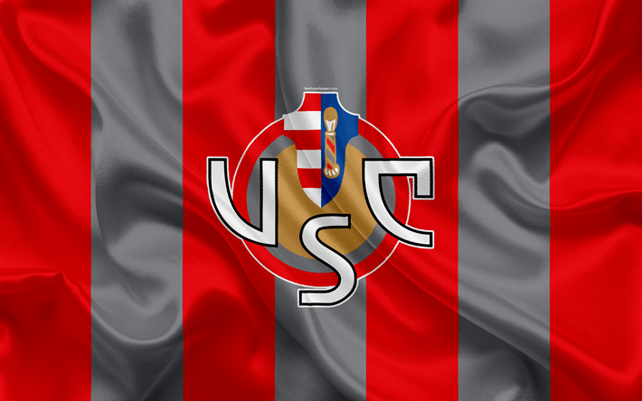 Cremonese Logo - Download wallpapers US Cremonese FC, 4k, Serie B, football, silk ...