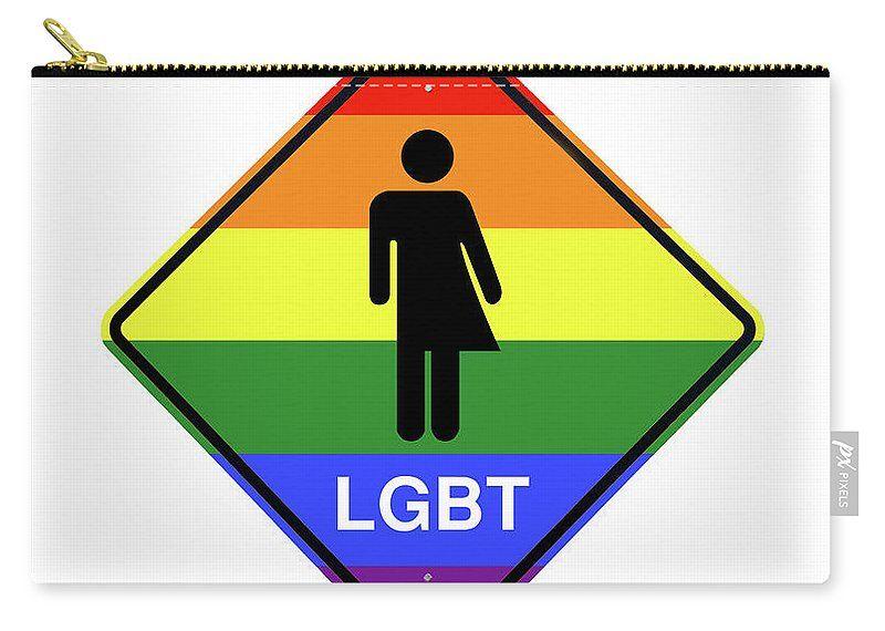 LGBT Logo - Lgbt Logo Caution Road With Rainbow Flag Sign Isolated Carry-all ...