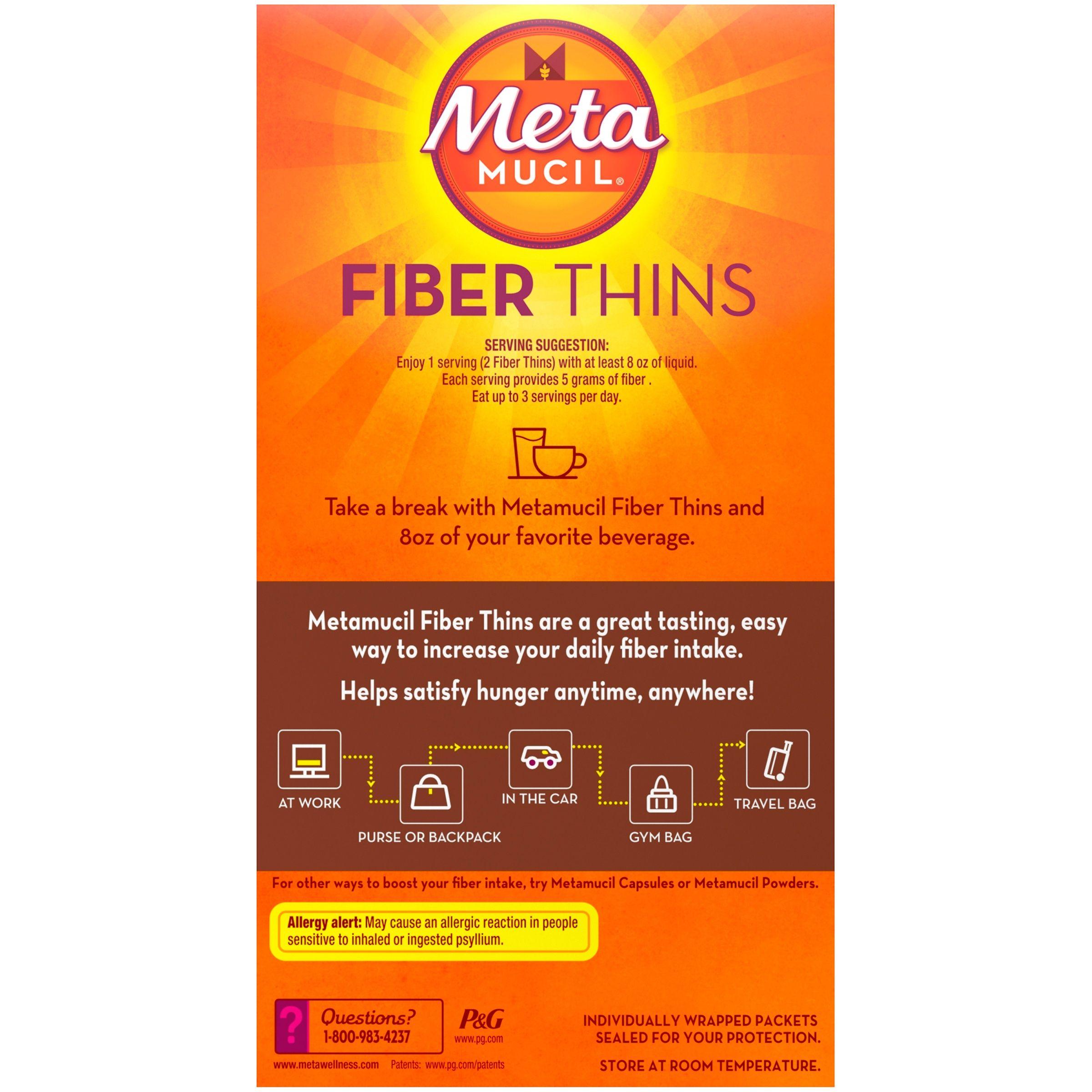 Metamucil Logo - Metamucil Chocolate Flavored Fiber Thins Dietary Fiber Supplement with Psyllium Husk, 12 servings